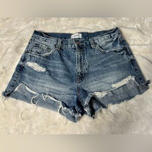 Pistola Blue Distressed Jean Shorts Size 28